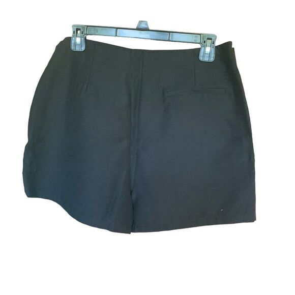 Zara Skort Women L Black Asymmetrical Mini Faux Skirt Wrap Embellished Goth - Picture 8 of 9